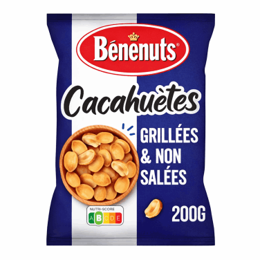 BÉNÉNUTS  Cacahuètes grillées à sec et non salées 200 g